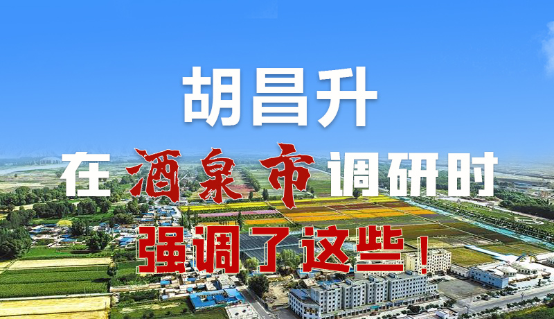 圖解|胡昌升在酒泉市調(diào)研時(shí)強(qiáng)調(diào)了這些！