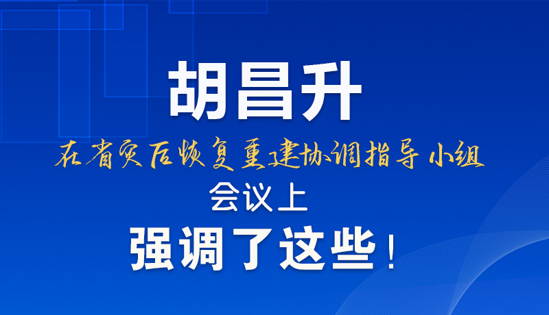 圖解|胡昌升在省災(zāi)后恢復(fù)重建協(xié)調(diào)指導(dǎo)小組會(huì)議上強(qiáng)調(diào)了這些！